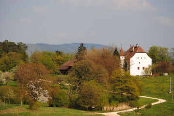 Château de Domont sur les hauteurs de Delémont, Jura, Suisse