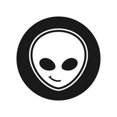 Happy alien flat symbol