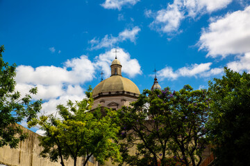 Fototapeta na wymiar Argentina, Buenos Aires, San Telmo. San Pedro Gonzalez Telmo Church domes.