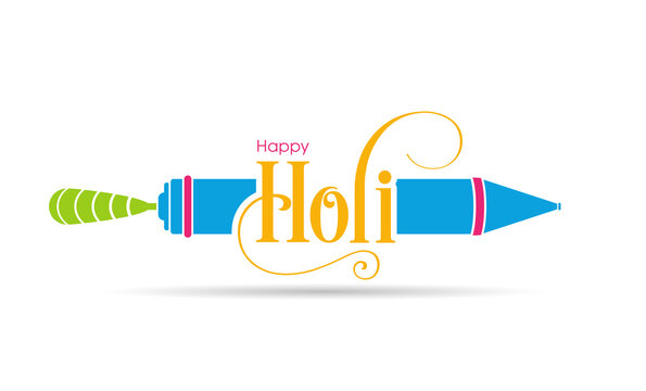 Illustration of Holi Festival with colorful intricate calligraphy vector.