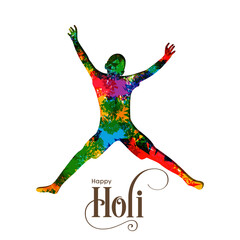 Illustration of Holi Festival with colorful intricate calligraphy vector.