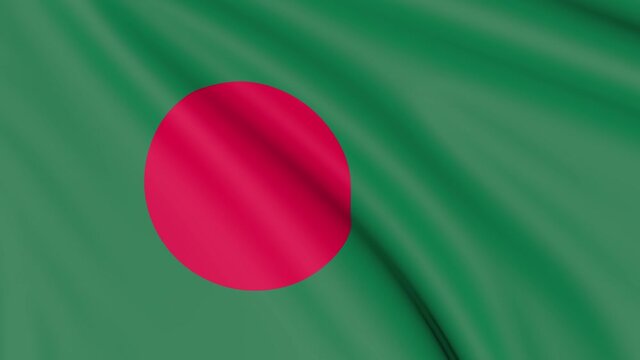 Bangladesh Flag, 4k 30 fps, bright and lightly textured, full screen, seamless loop 3d animation