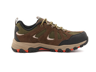 Outdoor walking and hiking shoes isolated on white
