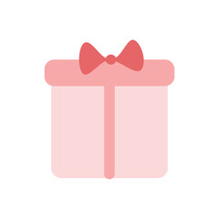 gift pink box with bow vector illustration cartoon flat