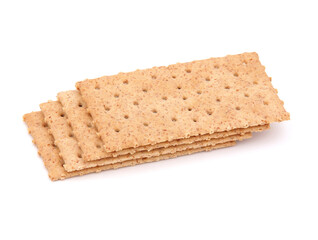 Whole grain crackers isolated on white
