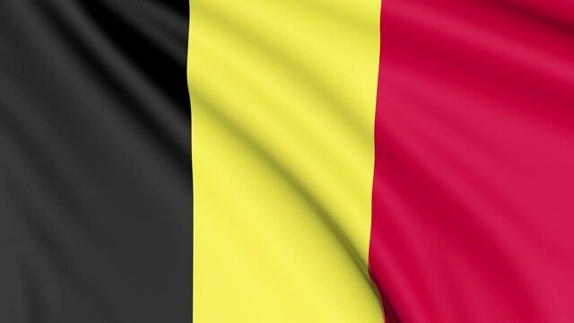 Belgium Flag, 4k 30 fps, bright and lightly textured, full screen, seamless loop 3d animation