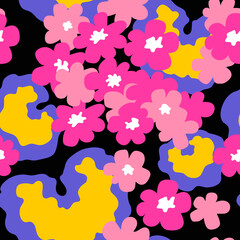 Seamless pattern with geranium flowers. Can be used for printing on fabric and paper and other surfaces