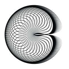 Lines in Circle Form . Spiral Vector Illustration .Technology round. Wave Logo . Design element . Abstract Geometric shape .