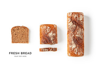 Fresh rye bread creative layout