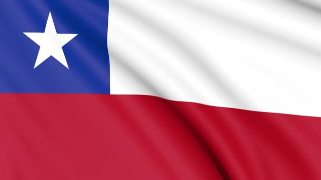 Chile Flag, 4k 30 fps, bright and lightly textured, full screen, seamless loop 3d animation