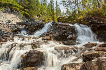 beautiful waterfall in the forest