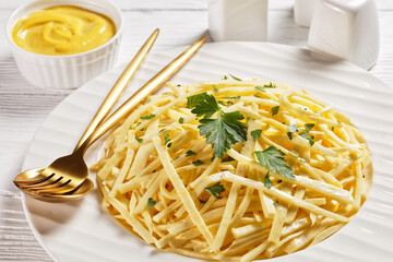 Celery Root salad with mustard dressing, top view