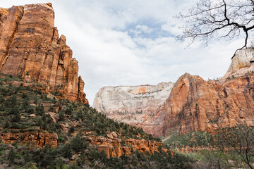 Cloudy day in Zion National Park, Utah