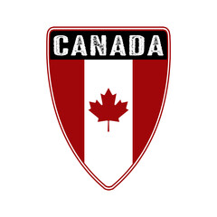 Canada with Canadian Flag in Shield Shape