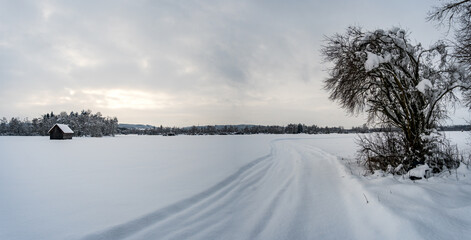 Obraz premium Winder Wonderland in Wilhelmsdorf Pfungen Ried