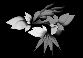 thorn sharp flower and leaf form design