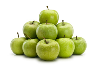Pyramid from fruits of green apples