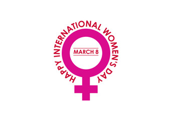 Happy Women's Day Typographical Design Elements. International women's day icon.Women's day symbol.