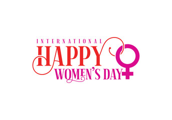 Happy Women's Day Typographical Design Elements. International women's day icon.Women's day symbol.