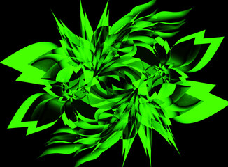 thorn flowers and leaf form fractal design