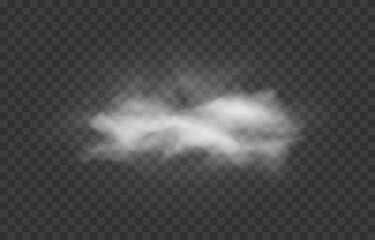 Vector cloud of smoke or fog. Fog or cloud on an isolated transparent background. Smoke, fog, cloud png. © Vitaliy