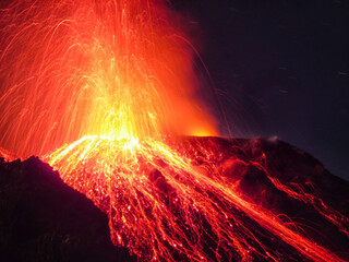 Stromboli with beautiful eruption © Roland