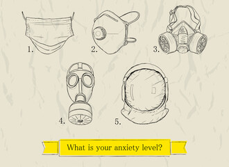 Psychological poster about anxiety level. Vector Illustration EPS8