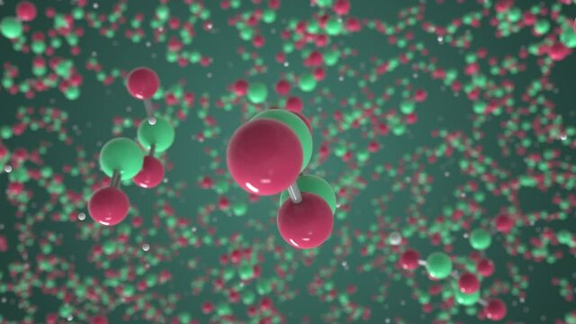 Molecule of arsenic trioxide. Molecular model, science related looping 3d animation