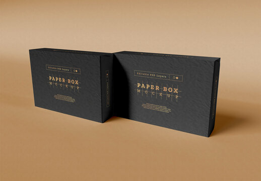 2 Paper Boxes Mockup
