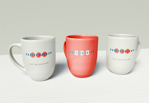 3 Cups of Coffee Mockup