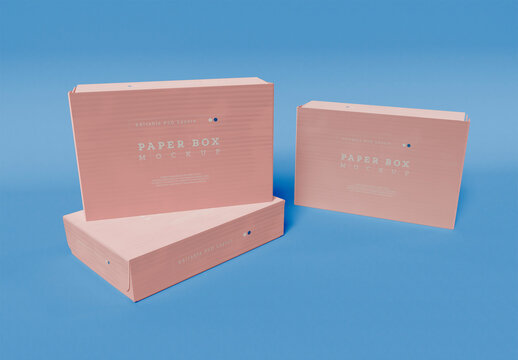 3 Paper Boxes Mockup