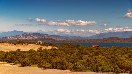 landscape with mountains and lake