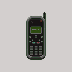 an illustration of vector retro handphone perfect for icon logo mascot