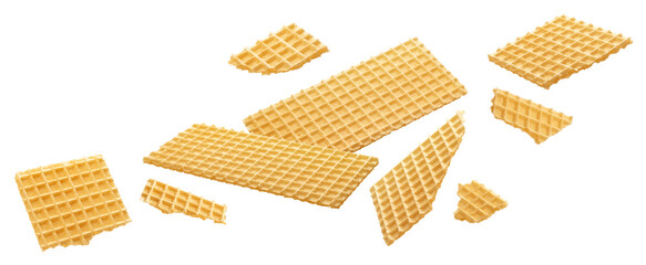 Wafer, crisp waffle bread isolated on white background