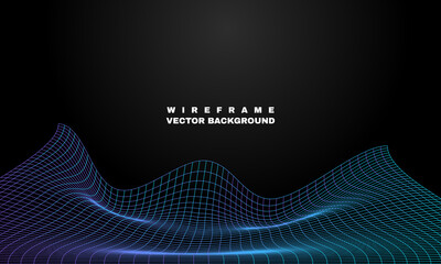 stock illustration abstract wireframe background grid technology illustration landscape digital background