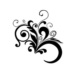 Elegant and Classic Floral Abstract Tattoo - ornamental leaf and flower