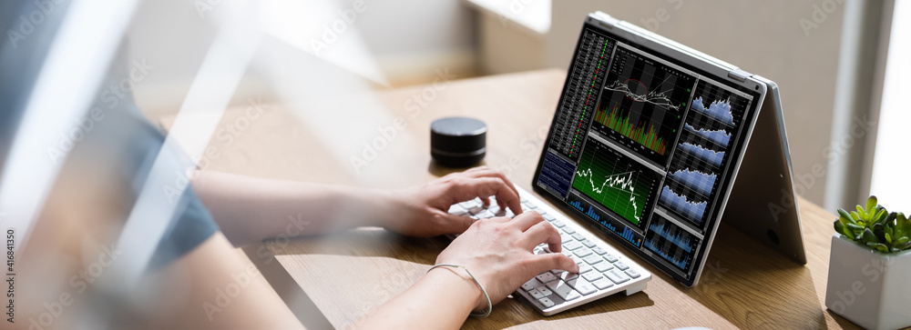 Poster stock broker software with graph