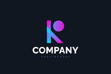 Initial Letter K and O Logo with Modern and Abstract Concept in Vibrant Colorful Gradient