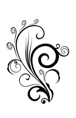 Elegant and Classic Floral Abstract Tattoo - ornamental leaf and flower