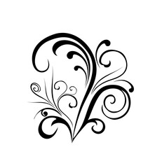 Elegant and Classic Floral Abstract Tattoo - ornamental leaf and flower