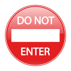 Forbidden sign illustration. Stop symbol. Don't circle icon. 
