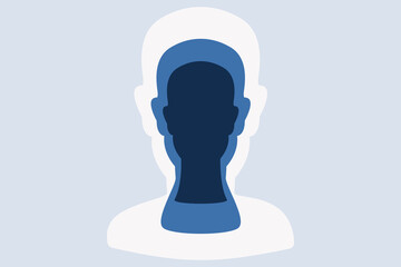 Enigmatic abstract human head representation. Deepness of the mind concept illustration. Multi layered effect. 