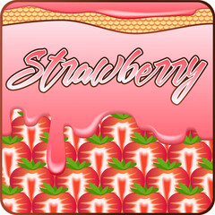 Fruit and cream pattern design, strawberry, cookie and cream concept 