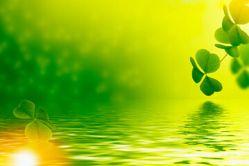 green clover leaves. natural background.