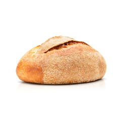 Round baked bread with brans