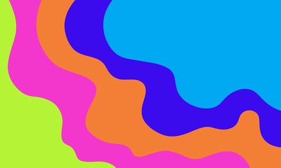 Wavy shapes, lines, curvilinear multicolored stripes. Abstract rectangular background. Colored paper effect with shadows.