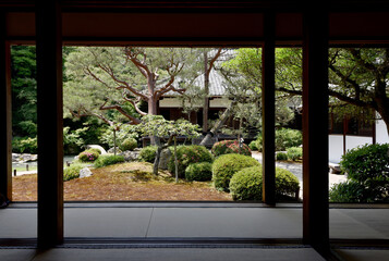 青蓮院門跡　華頂殿から庭を見る　京都市