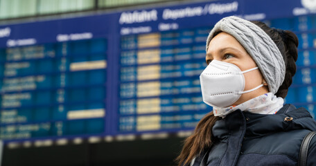 Departure Schedule Behind Woman