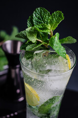 mojito cocktail on black