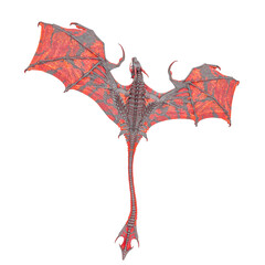 Naklejka premium master dragon in white background drone view
